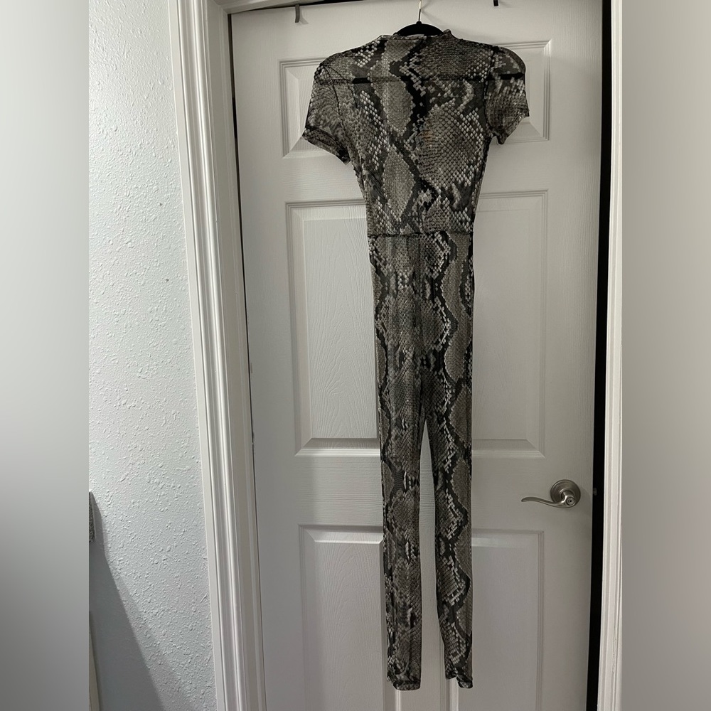 Full body sheer snake skin jumpsuit